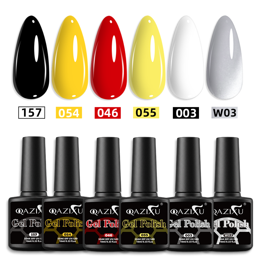 Nail Art Yellow - QAZIXU مجموعة طلاء أظافر جل بألوان