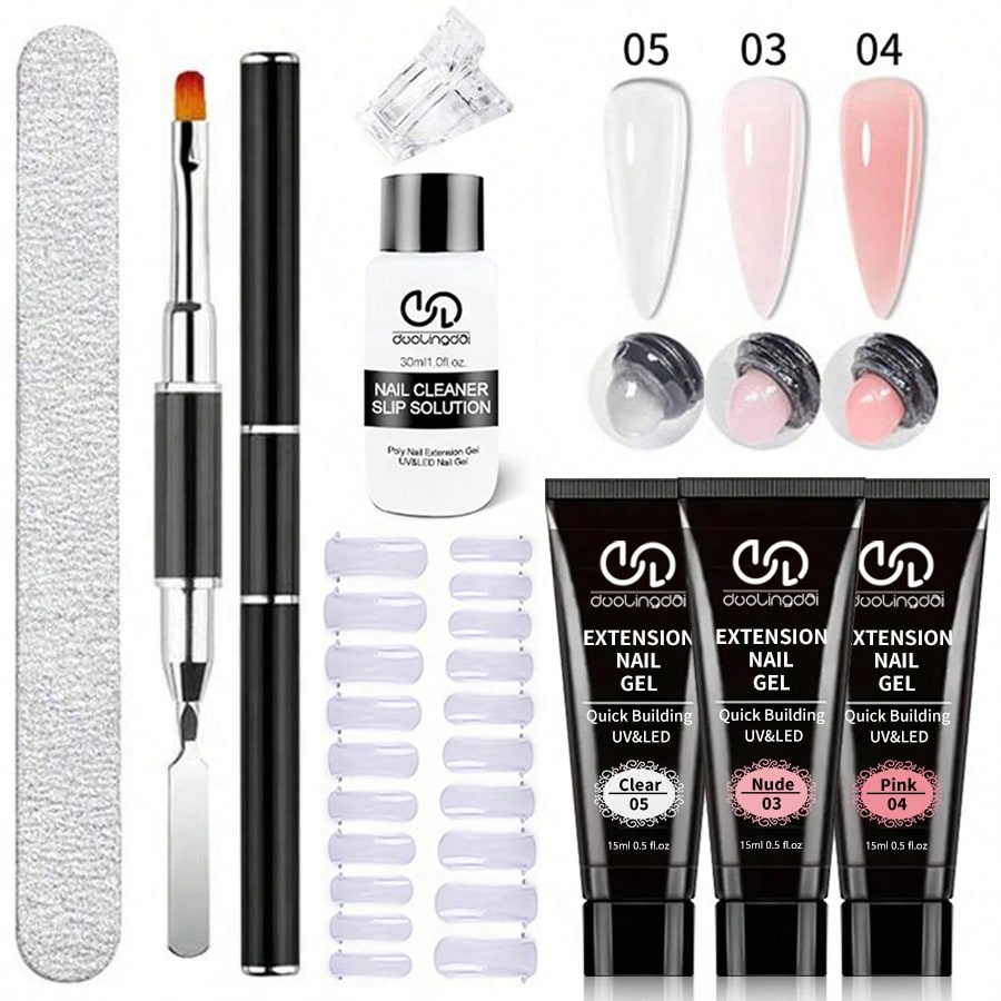 Acrylic Powder Clear - 8 قطعة/المجموعة بولي تمديد جل مجموعة
