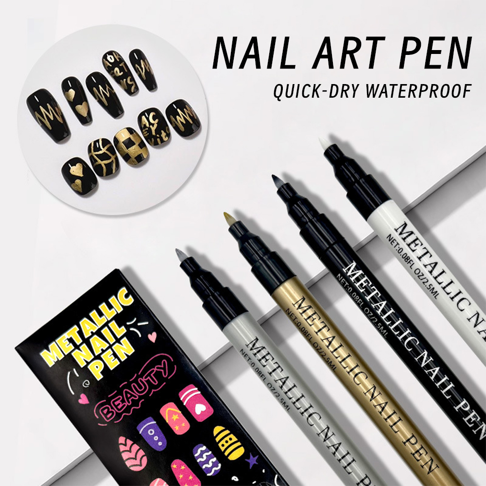 Nail Art Gold - 1 قطعة مسمار معدني الفن الكتابة