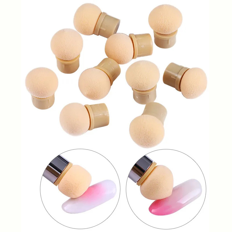Nail Art Glossy - رؤوس إسفنجية مستديرة ذات رأس حاد
