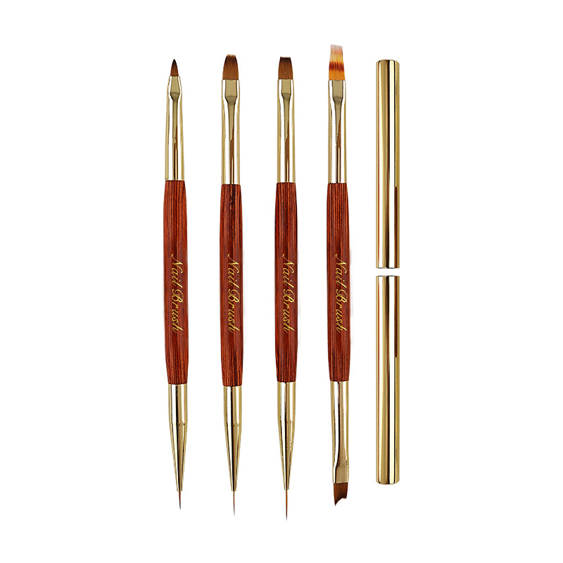 Nail Art Gold - فرشاة أظافر مزدوجة الرأس للرسم ،