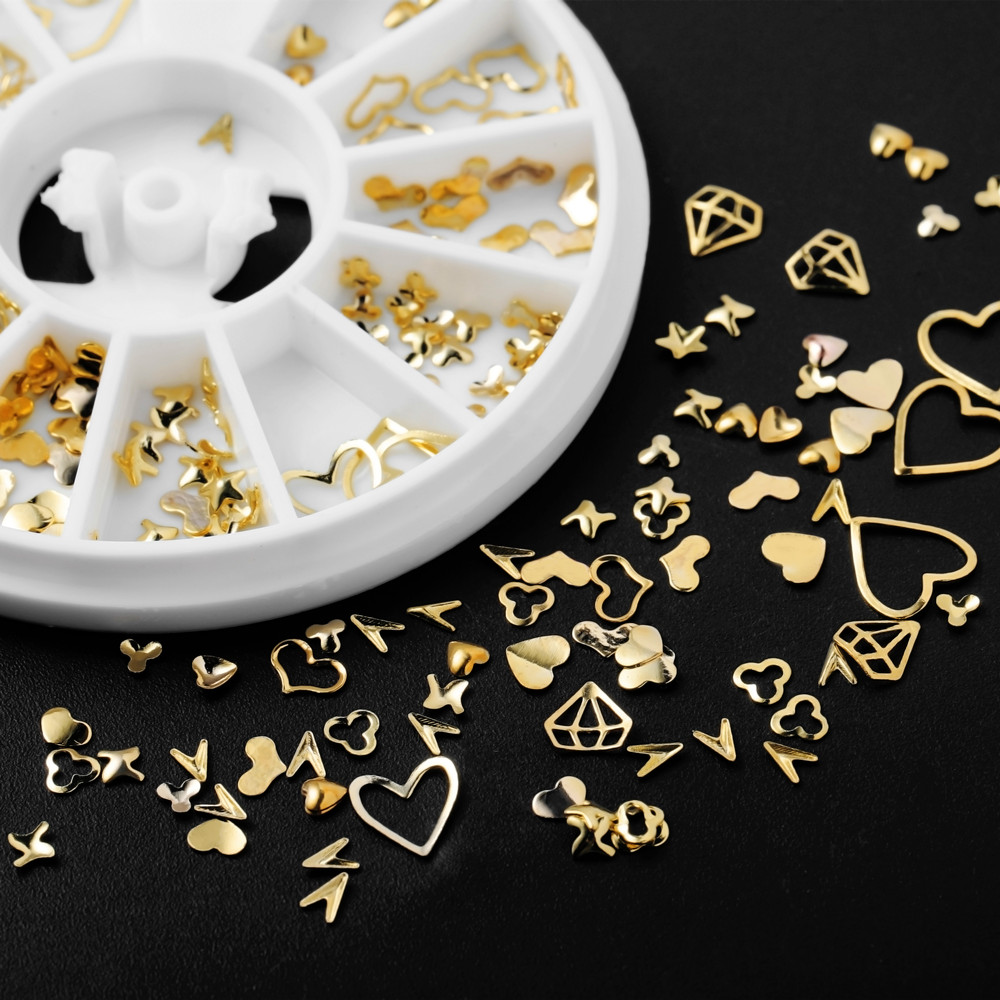 Nail Art Gold - 1 صندوق الذهب مسمار الفن بريق