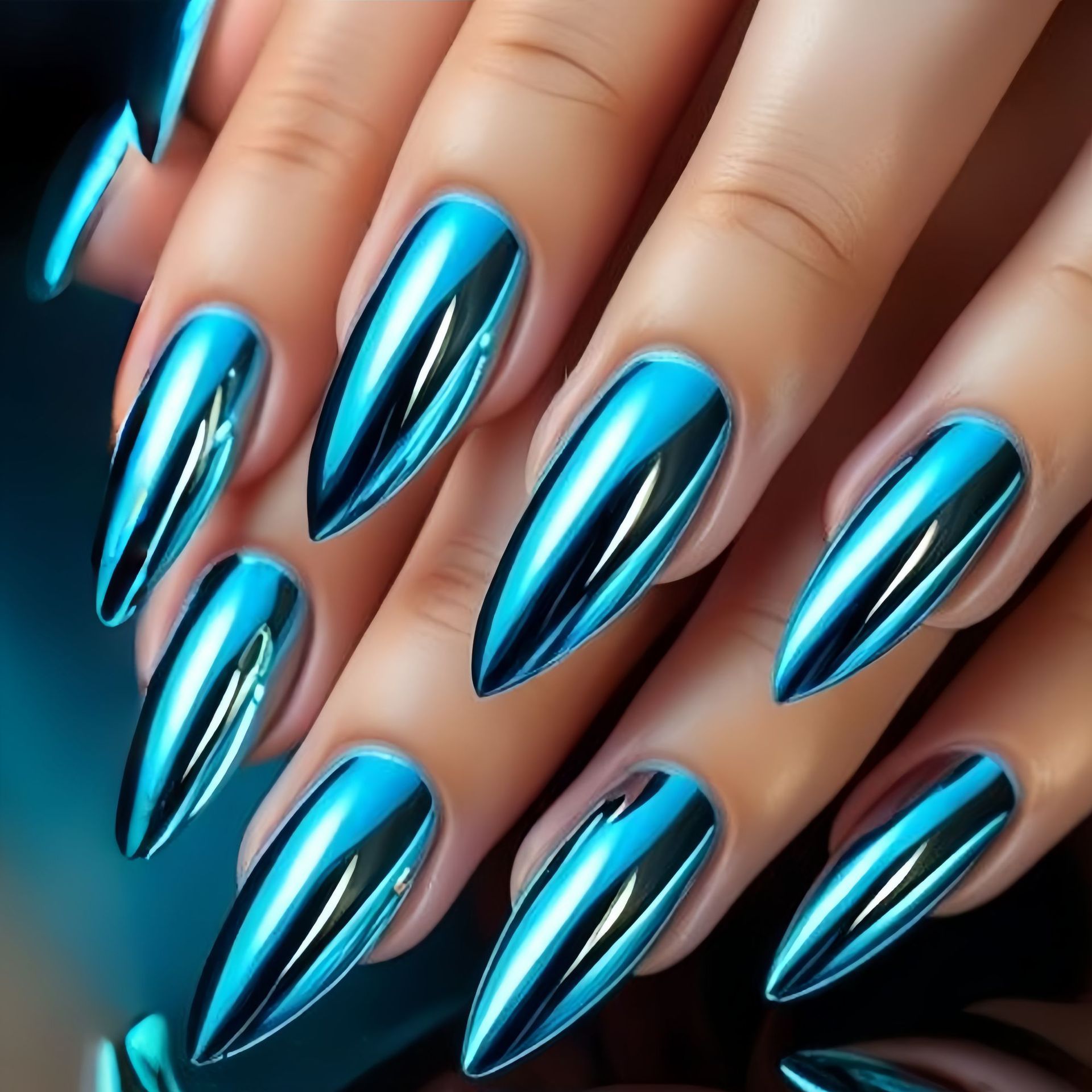 Nail Art Glossy - أظافر صناعية متوسطة الحجم للنساء والفتيات،