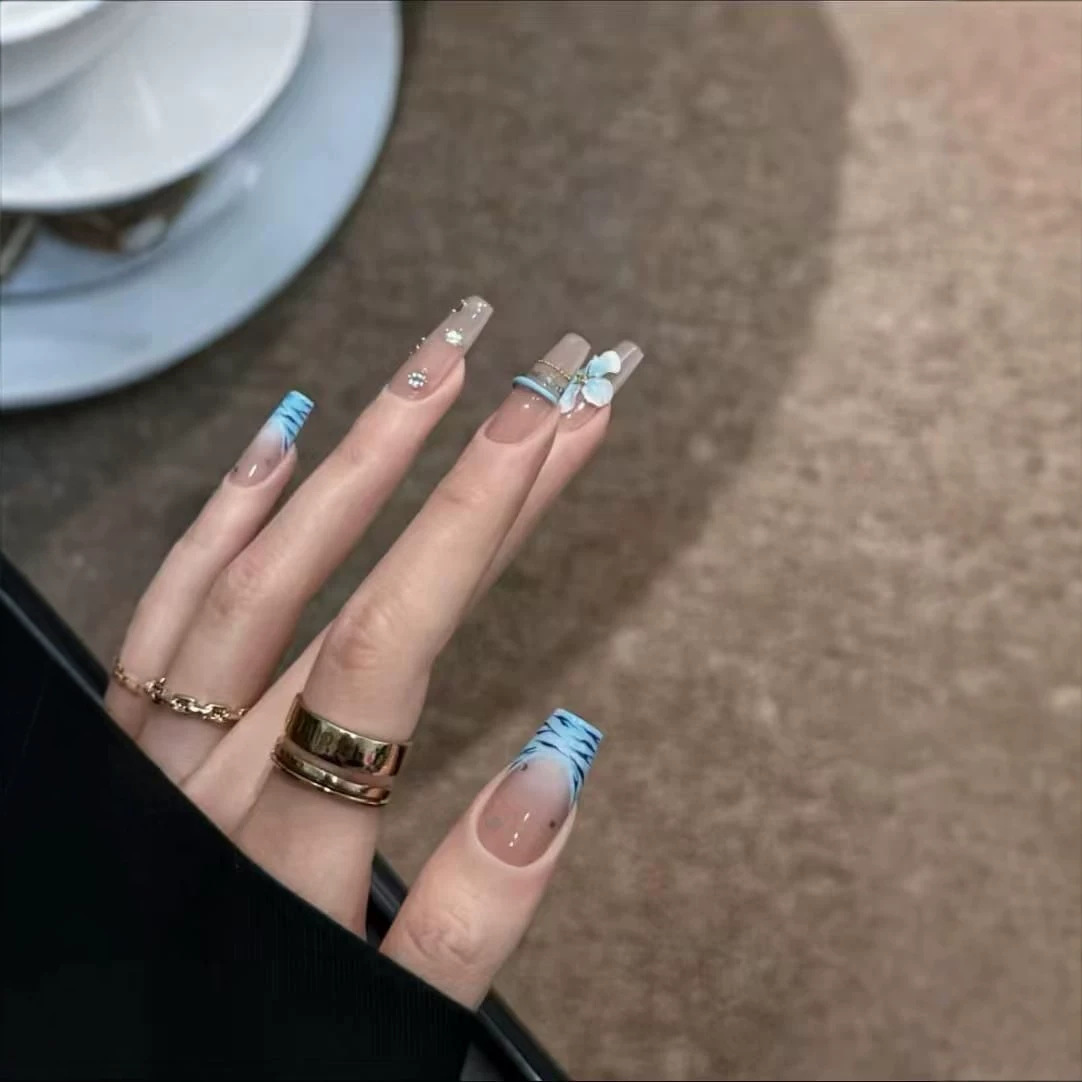 10 قطع أظافر صناعية يدوية الصن - مراجعة Nail Art Zebra Design وسعره