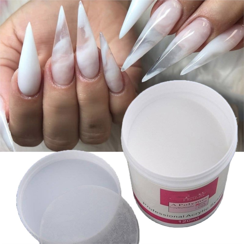 1 وعاء 120 مللي مسمار الاكريلي - مراجعة Acrylic Powder Clear وسعره
