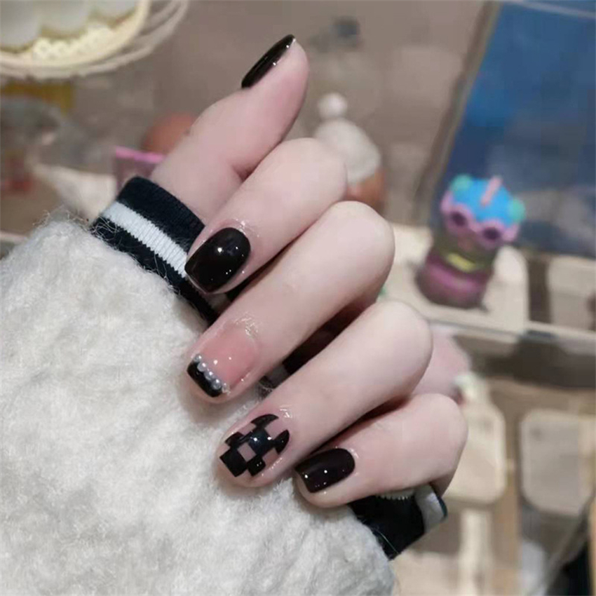 24 قطعة قصيرة الاكريليك الذهبي - مراجعة Nail Art Glossy وسعره