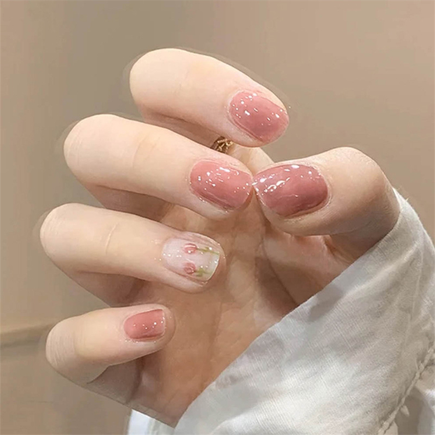24 قطعة قصيرة الاكريليك الذهبي - مراجعة Nail Art Glossy وسعره