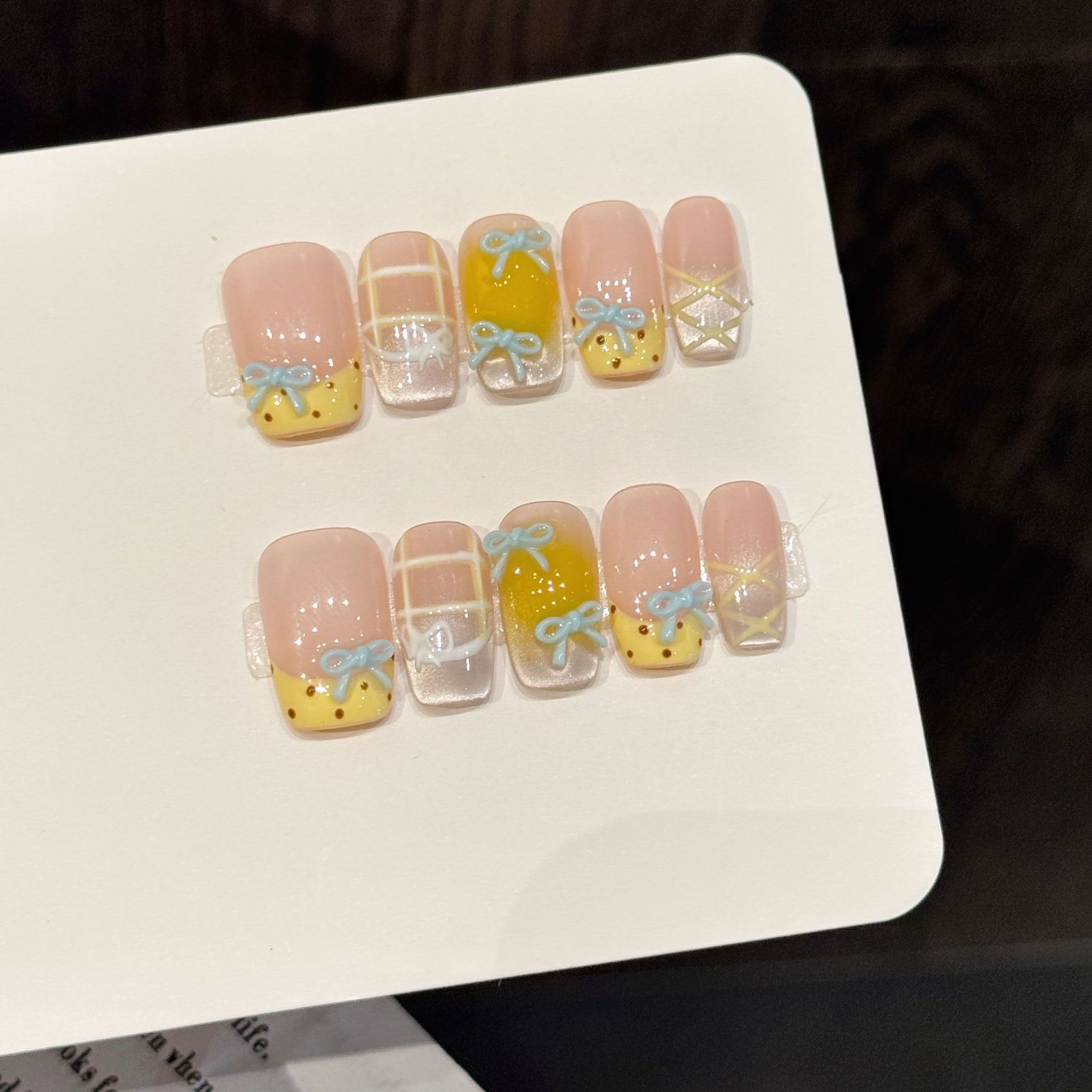 10 قطعة اليدوية Kawaii لطيف ال - مراجعة Nail Art Yellow وسعره