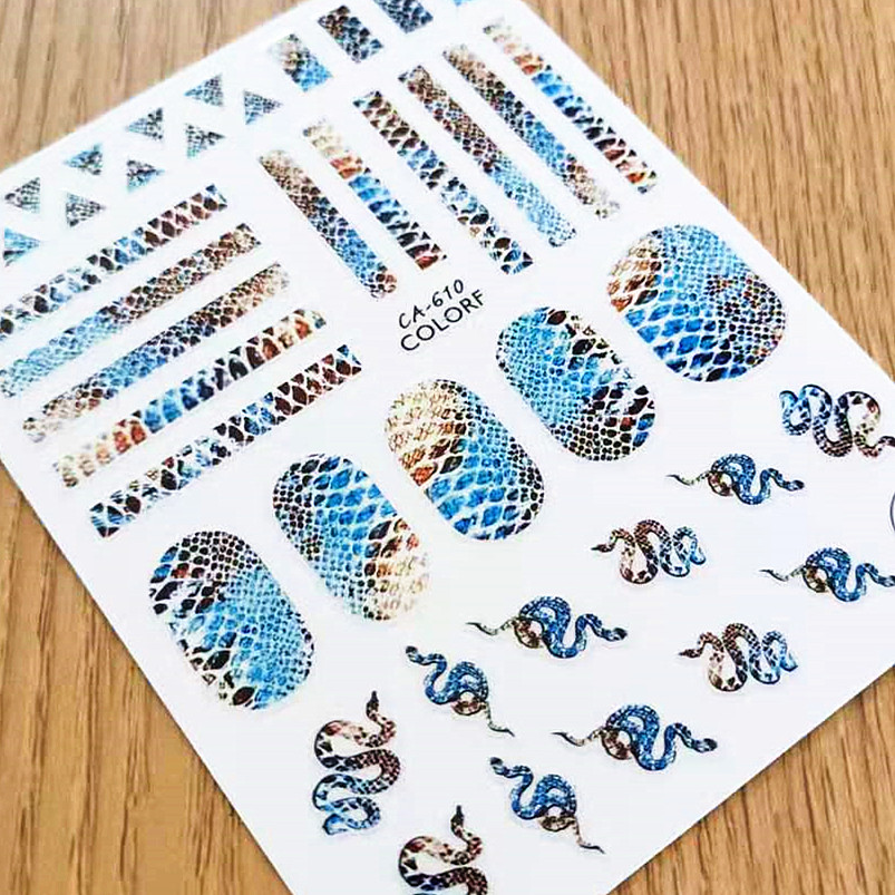 1 قطعة تصميم جلد الأفعى زيبرا  - مراجعة Nail Art Zebra Design وسعره
