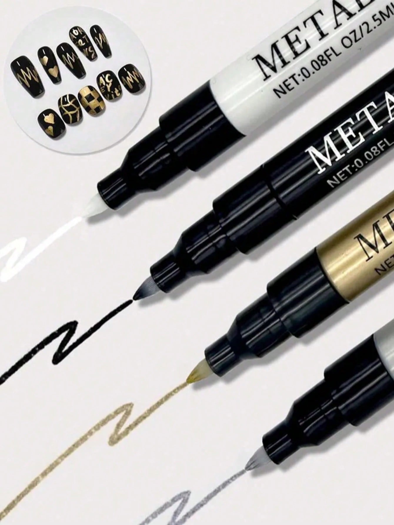 قلم فن الأظافر 0.8 مم، أبيض أس - مراجعة Nail Art Gold وسعره