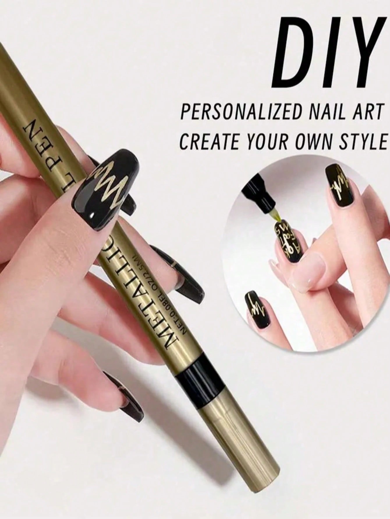 قلم فن الأظافر 0.8 مم، أبيض أس - مراجعة Nail Art Gold وسعره