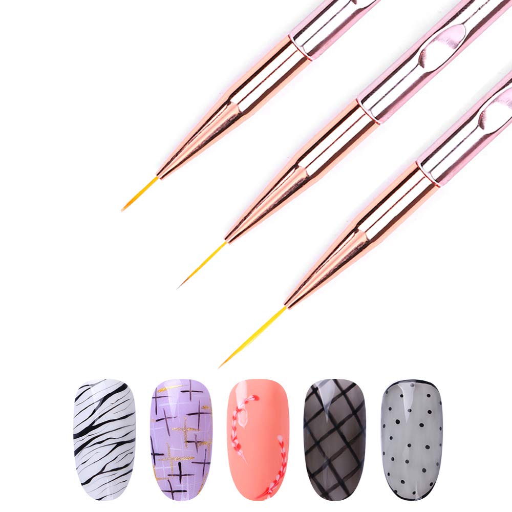 مجموعة من 3 فرش لتصميم الأظافر - مراجعة Nail Art Gold وسعره
