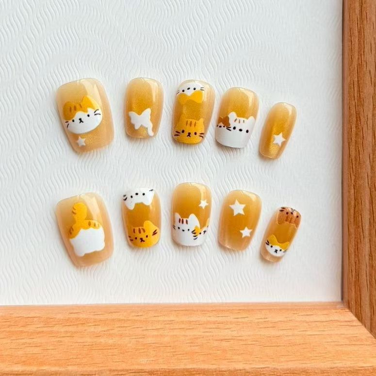 10 قطع من الأظافر الصناعية الص - مراجعة Nail Art Yellow وسعره