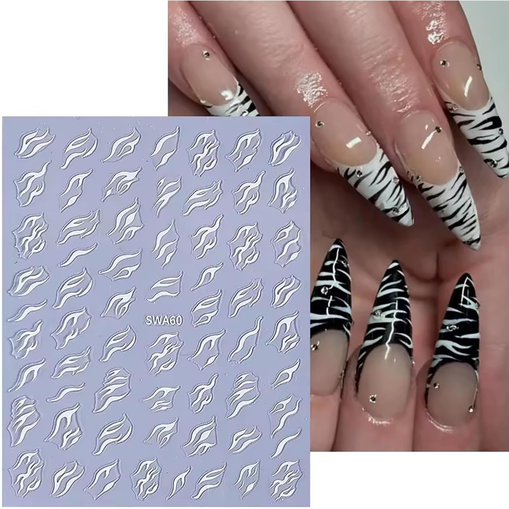 ملصقات أظافر ثلاثية الأبعاد بن - مراجعة Nail Art Zebra Design وسعره