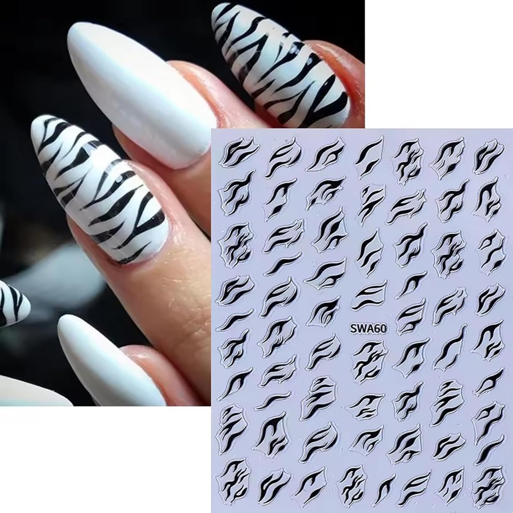 ملصقات أظافر ثلاثية الأبعاد بن - مراجعة Nail Art Zebra Design وسعره
